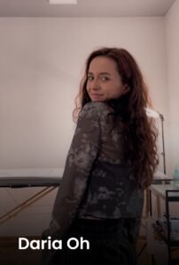 Portrait of tattoo artist Daria Oh in her workspace at Names Tattoo Studio in Lisbon