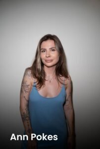 Professional portrait of hand-poke tattoo artist Ann Pokes