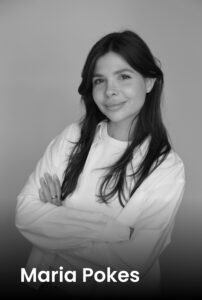 A professional portrait of handpoke artist Maria Pokes at Names Tattoo Studio in Lisbon